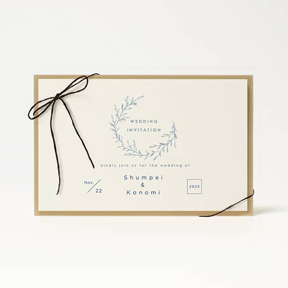 招待状手作りの新しいカタチ「fitau」｜ナチュラルオリーブ_ホワイト