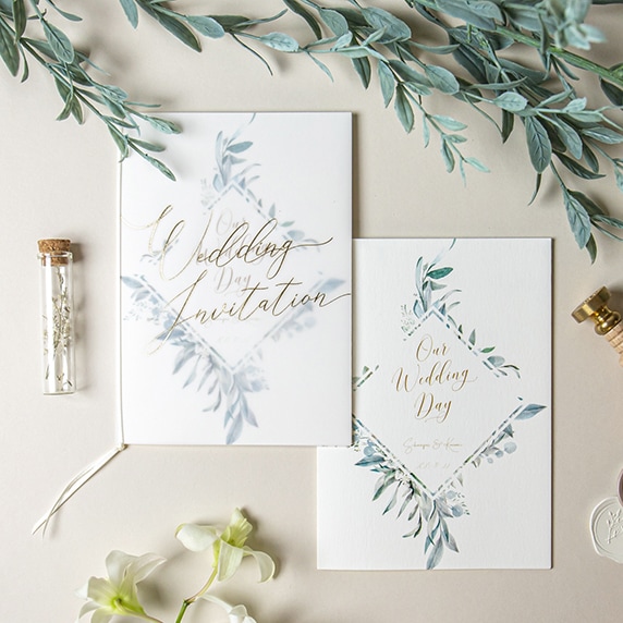 招待状手作りの新しいカタチ「fitau」｜ブルー グラス[WTA-B]招待状