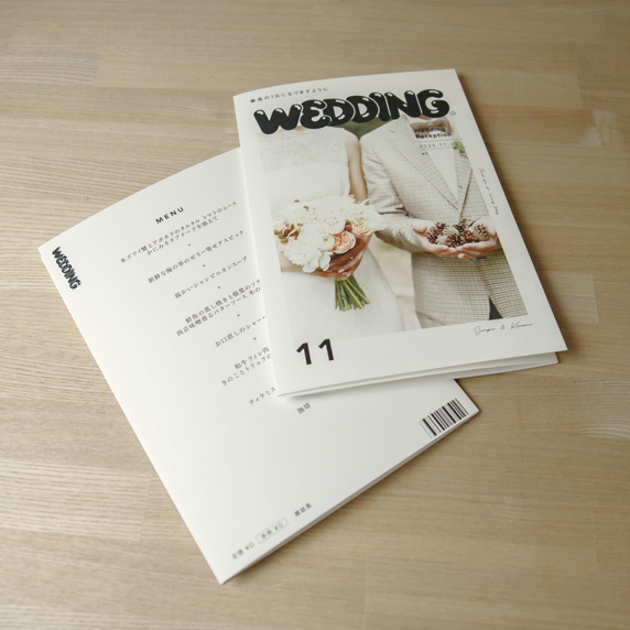 （モノクロ）プロフィールカード　プロフィールブック　メニュー表 プロフィールブック《結婚式》［design番号81］（席次表や
